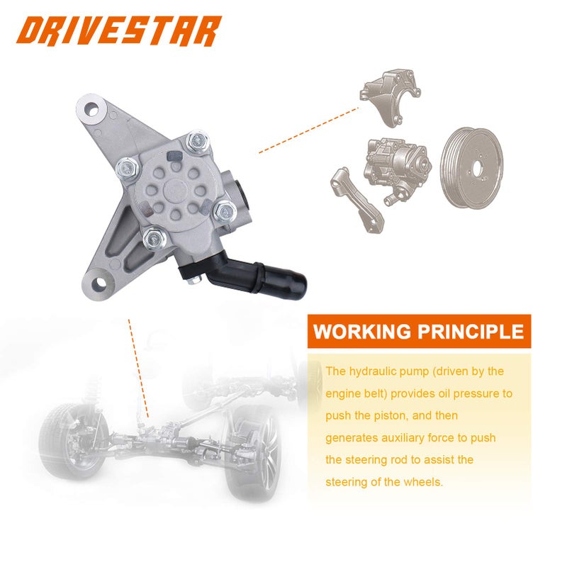 DRIVESTAR 21-5349 Power Steering Pump, fit 2003 2004 2005 2006 2007 for Honda Accord 3.0L, 2003-2006 for Acura MDX 3.5L, OE-Quality New, without Reservoir - Image 5